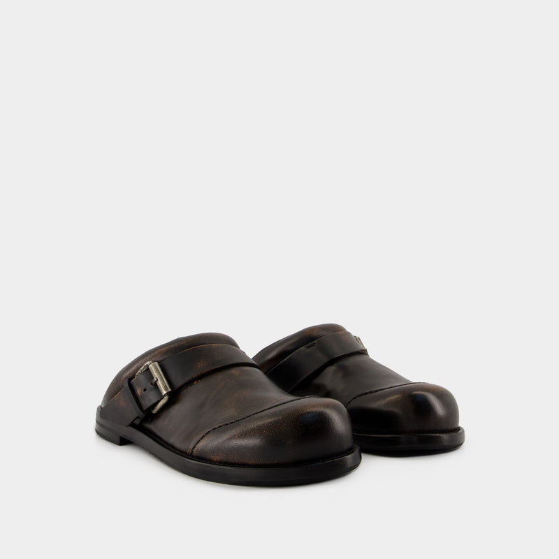 Buckle Mules - Acne Studios - Leather - Brown
