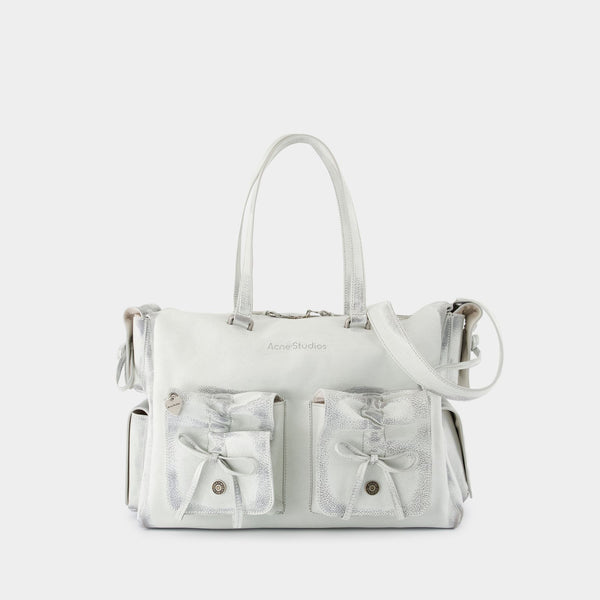 Acne Studios ホワイトボディバッグ Acne Studios - Multipocket shoulder bag - White/grey