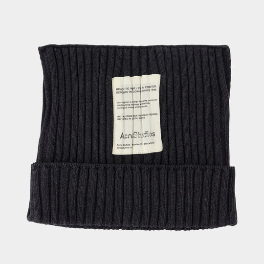 Beanie - Acne Studios - Cotton - Dark Grey