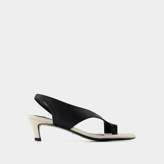 Heeled Sandals - TOTEME - Leather - Black