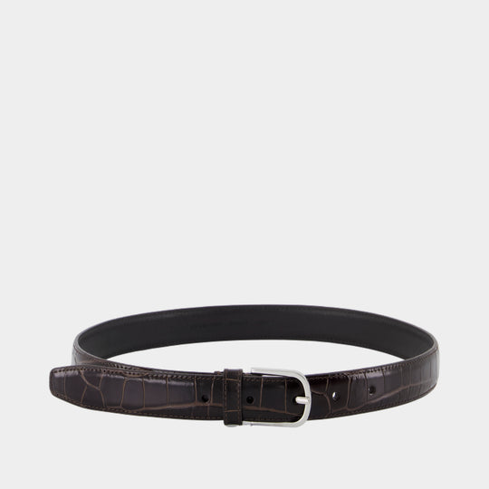 Slim Belt - TOTEME - Leather - Brown