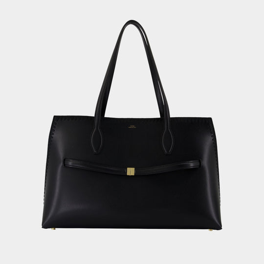 Lounge Shopper Bag - TOTEME - Leather - Black