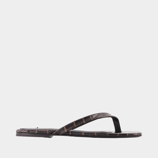 Croco Sandals - TOTEME - Leather - Brown
