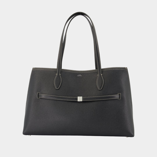 Lounge Shopper Bag - TOTEME - Leather - Black