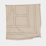 Embroidered Monogram Scarf - TOTEME - Silk - Beige