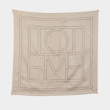 Embroidered Monogram Scarf - TOTEME - Silk - Beige