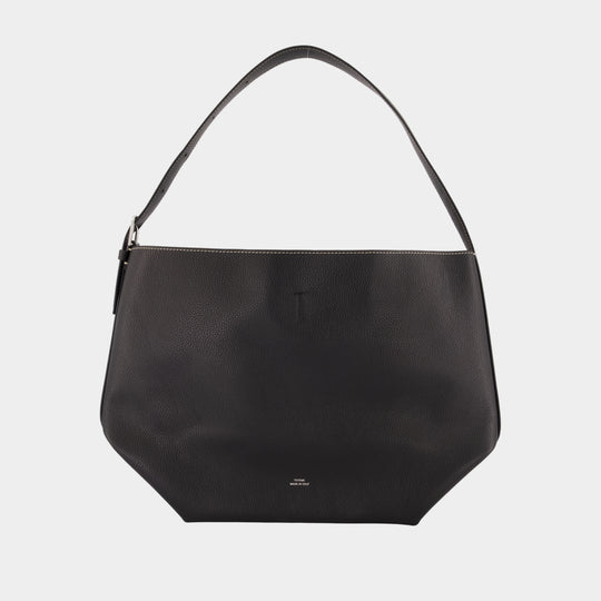 Medium Belted Shopper Bag - TOTEME - Leather - Black