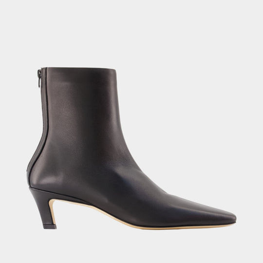 Mid-heel ankle boots - TOTEME - Leather - Black