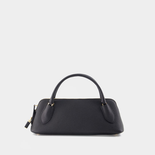 Lock Top Handle Purse - Tory Burch - Leather - Black