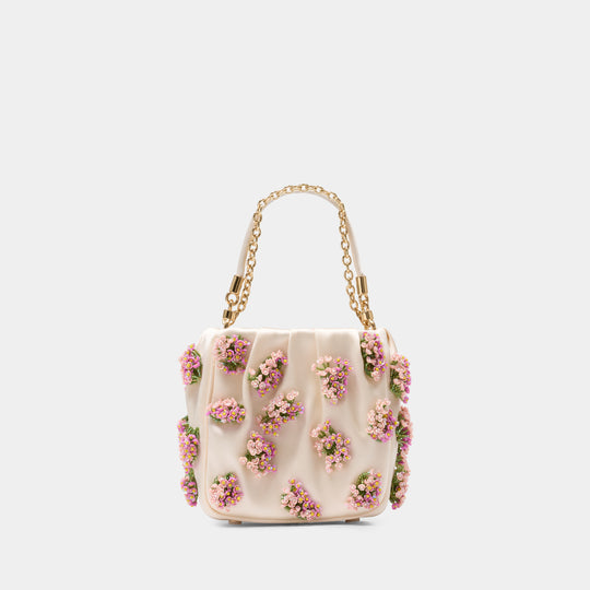 Floral Beaded Bag - SELF PORTRAIT - Raffia - Beige