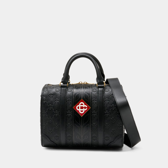 Mini Weekender Travel Bag - Casablanca - Leather - Black