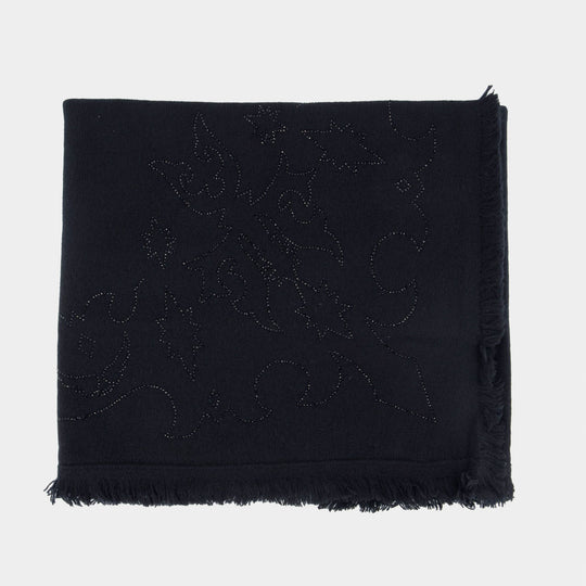 Stevie Strass Western Scarf - Zadig & Voltaire - Cashmere - Black