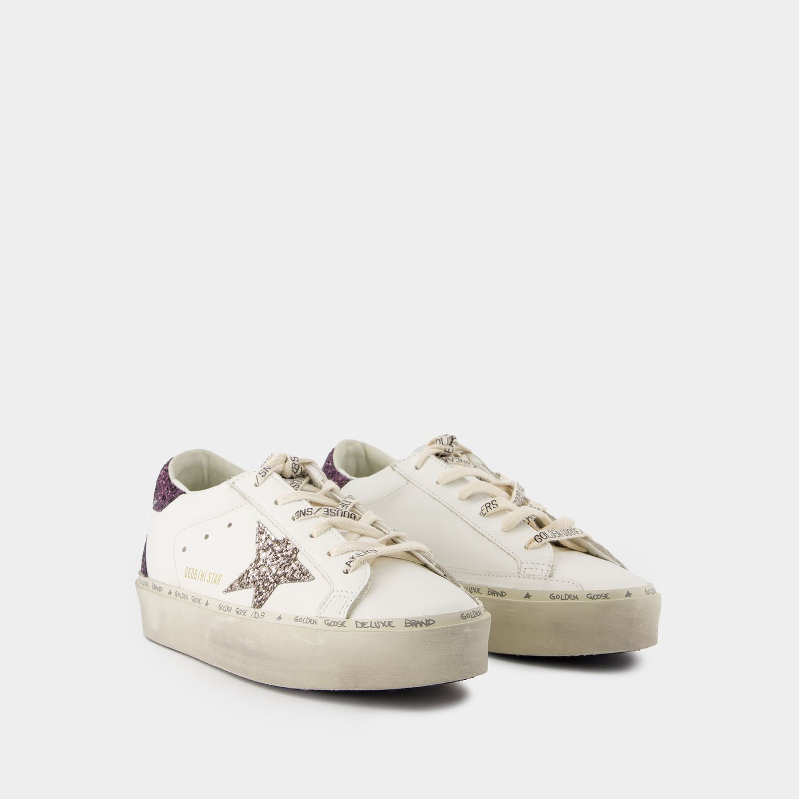 Hi Star Sneakers - Golden Goose Deluxe Brand - Leather - White Hi Star Sneakers - Golden Goose Deluxe Brand - Leather - White