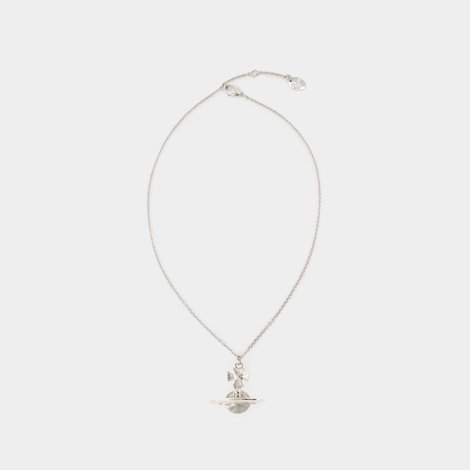 ★Vivienne Westwood★ Pina Small ORB Necklace Platinum Cryst Vivienne Westwood PINA SMALL ORB PENDANT SILVER-TONE With