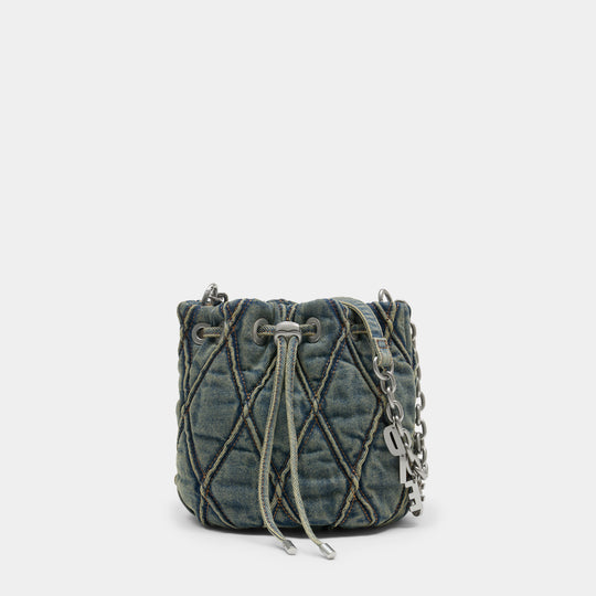 Charm-D Small Shoulder Bag - DIESEL - Cotton - Blue