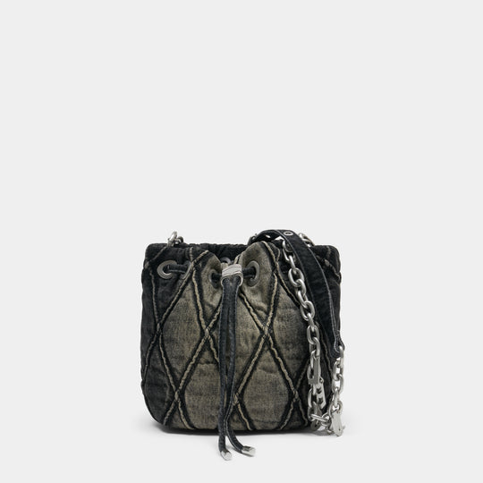 Charm-D Small Shoulder Bag - DIESEL - Cotton - Black