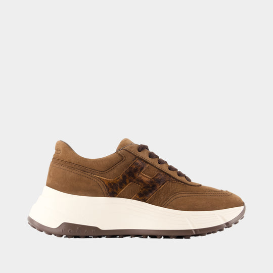 H669 Allacciato H Sneakers - Hogan - Leather - Brown