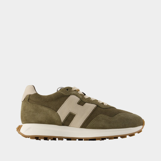 H601 Allacciato H Patch Sneakers - Hogan - Leather - Green