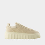 H Stripes Sneakers - Hogan - Leather - Beige