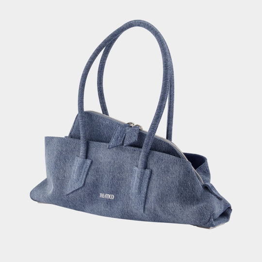 La Passeggiata Small Top Handle Bag - The Attico - Cotton - Blue
