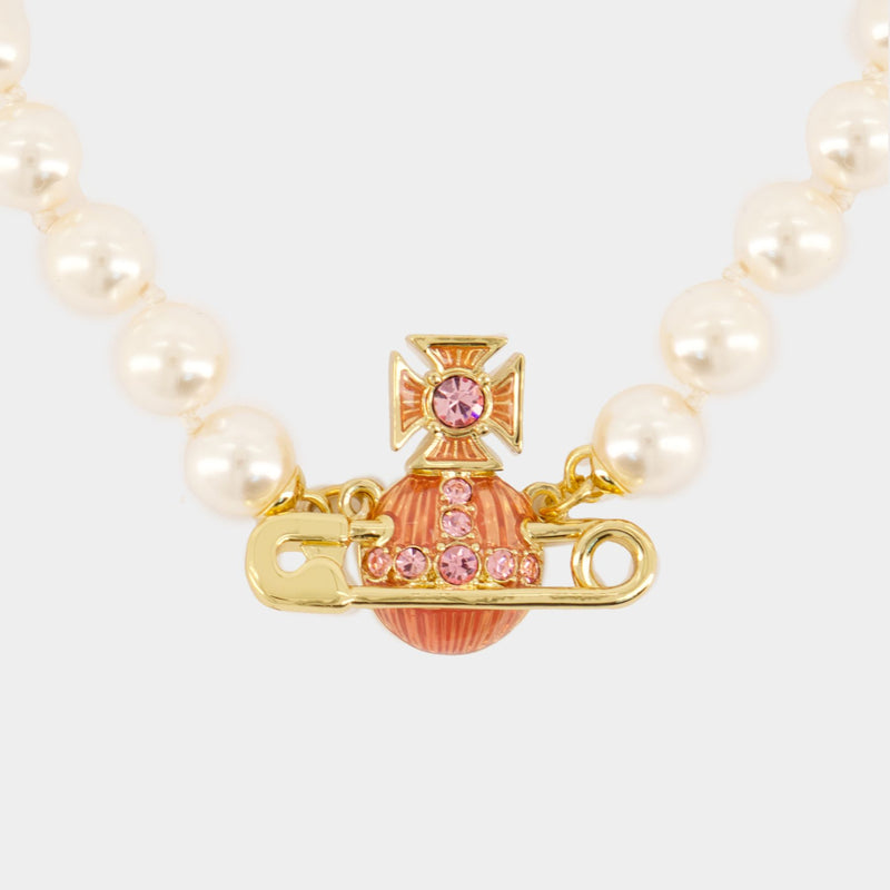 Pearl Kitty necklace - Vivienne Westwood - Brass - Gold