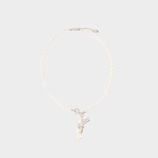 Claude Small Pearl necklace - Vivienne Westwood - Brass - Silver plated