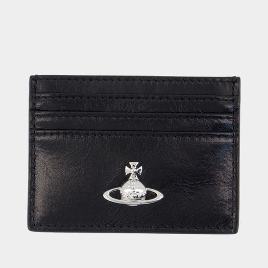 Flat Card Holder - Vivienne Westwood - Leather - Black