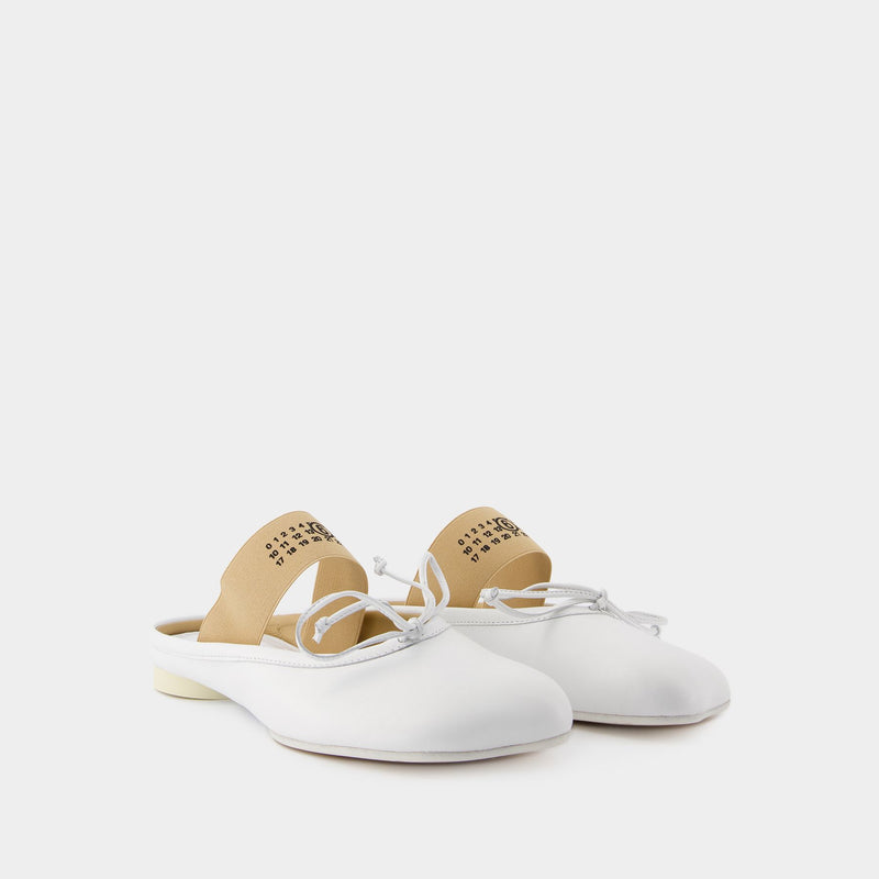 Slipper Ballerinas - MM6 Maison Margiela - Leather - White