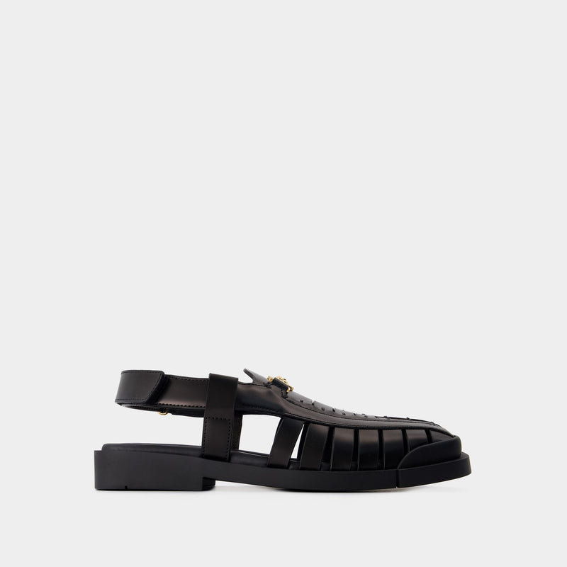 Sandals - Versace - Leather - Black