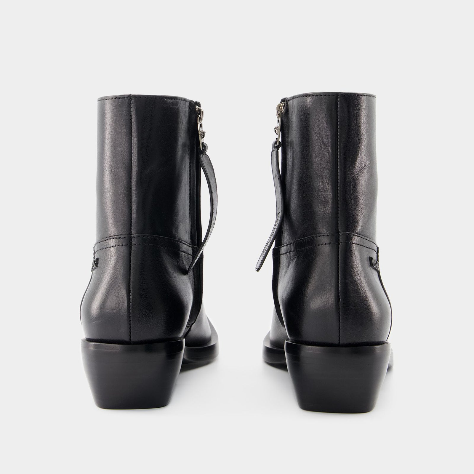 靴 Luciano Luciano Ankle Boots - Versace - Leather - Black
