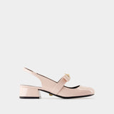 Court shoes - Versace - Leather - Pink