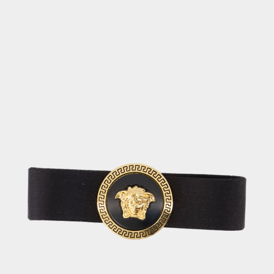 Medusa hair clips - Versace - Silk - Black/Gold