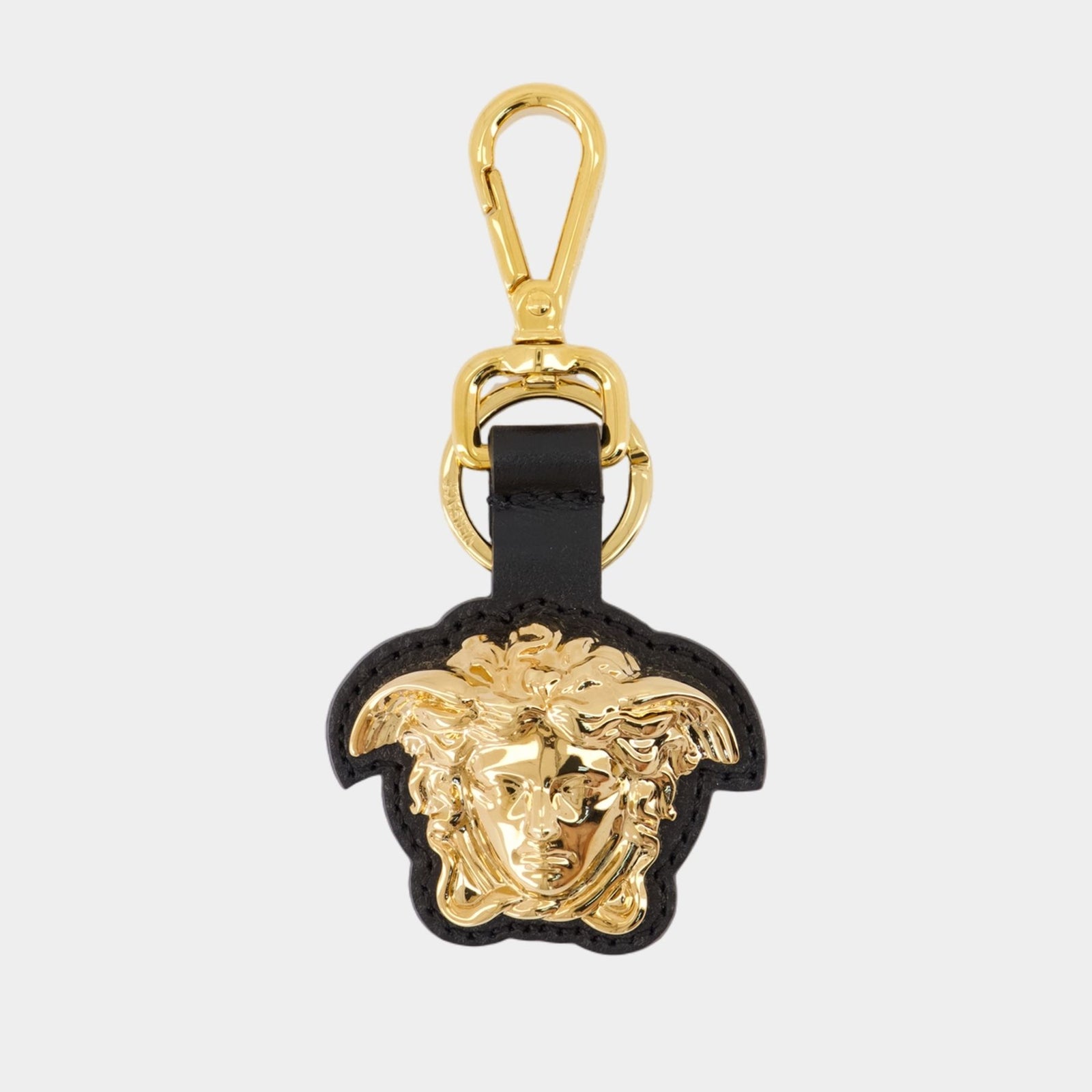 Charm Keychain - Versace - Leather - Black Charm Keychain - Versace - Leather - Black