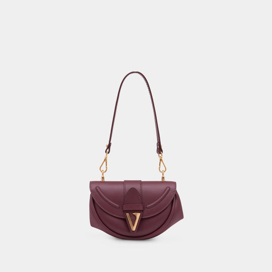Virtus Small Shoulder Bag - Versace - Leather - Burgundy