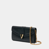 Wallet On Chain - Versace - Leather - Black