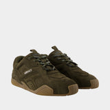 Suede Sneakers - Versace - Leather - Khaki