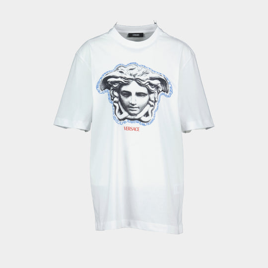 Jersey Greca Medusa Print T-Shirt - Versace - Cotton - White