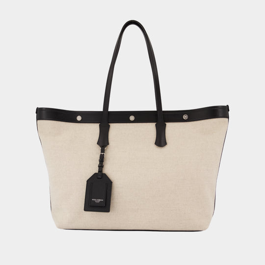 Atene Shopper Bag - Dolce&Gabbana - Canvas - White