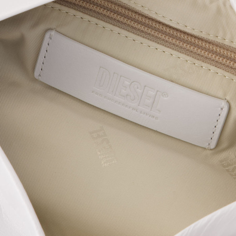 Scrunch D Small Shoulder Bag - DIESEL - Leather - White
