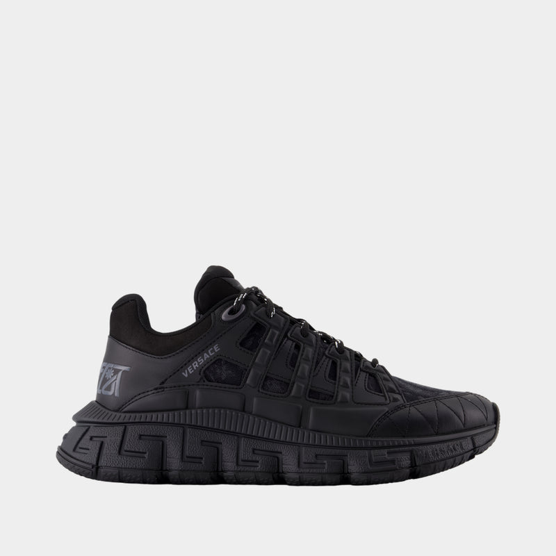 Sneakers - Versace - Leather - Black