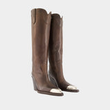 El Dorado Embellished Toe Boots - Paris Texas - Leather - Brown