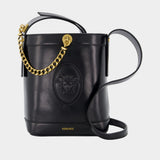 Mini Bucket Shoulder Bag - Versace - Leather - Black