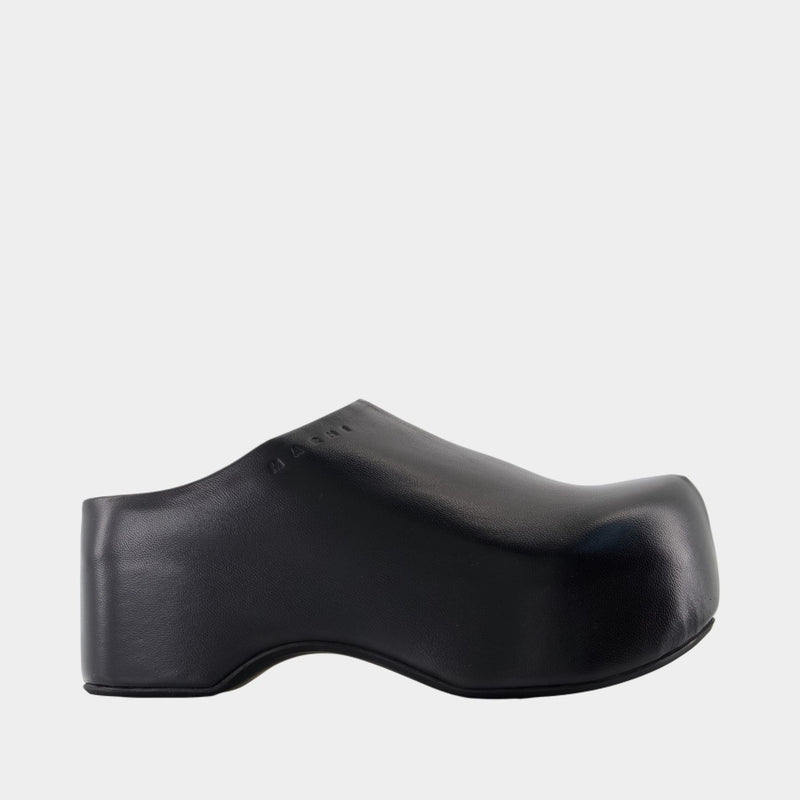 Sabot Sandals - Marni - Leather - Black
