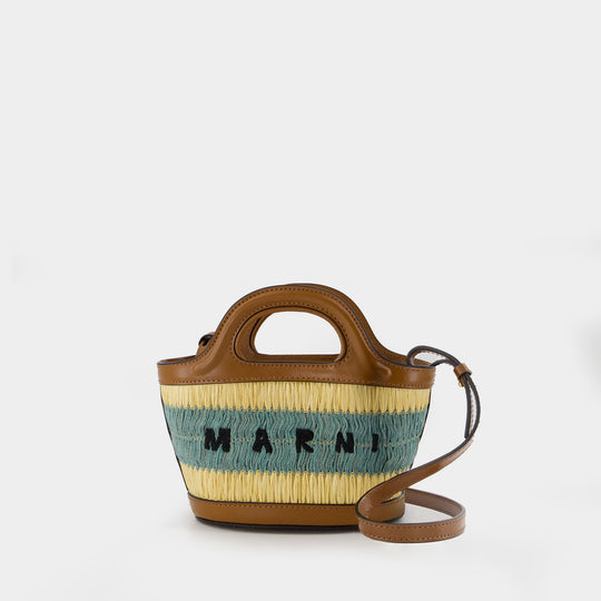 Tropicalia Micro Shopping Bag - Marni - Raphia - Brown