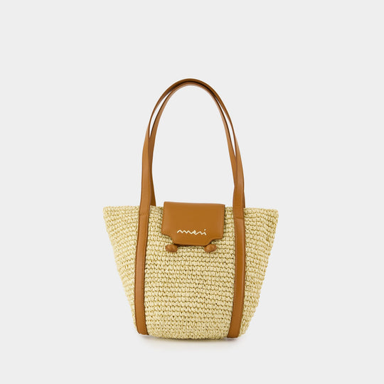 Small Shopper Bag - Marni - Raffia - Neutral