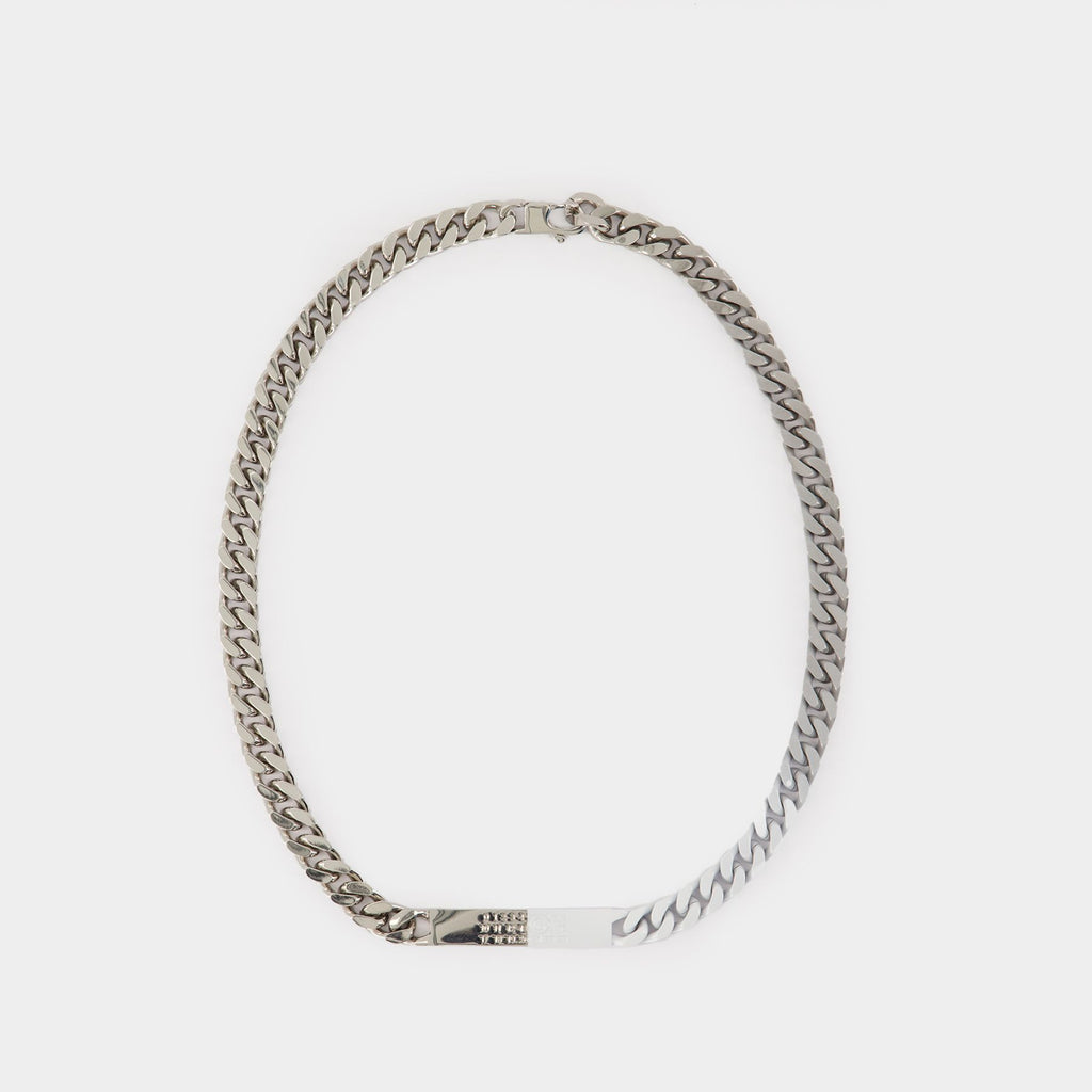 【関税込み】Minimal Logo Id Tag Necklace - MM6 Maison Margie Minimal Logo Id Tag Necklace - MM6 Maison Margiela - Metal