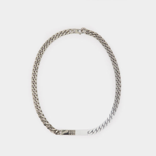 Minimal Logo Id Tag Necklace - MM6 Maison Margiela - Metal - Silver