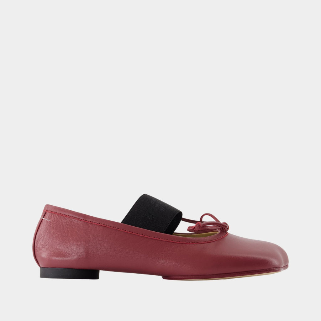 フラットシューズ Ballerinas - MM6 Maison Margiela - Leather - Burgundy Ballerinas - MM6 Maison Margiela - Leather - Burgundy