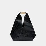 Japanese Media Shoulder Bag - MM6 Maison Margiela - Leather - Black