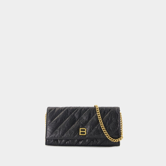 Crush Wallet On Chain - Balenciaga - Leather - Black